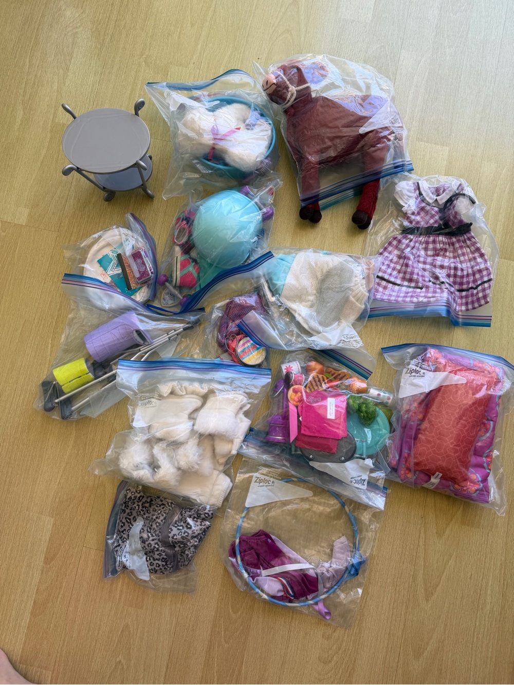American Girl Doll Clothes & Accessories Lot - Pink, Purple, Blue, White, Teal